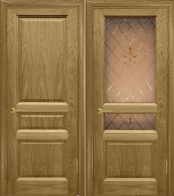 Межкомнатная дверь Дворецкий шпонированная Готика (Дуб натуральный)